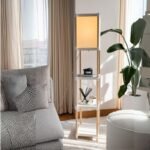 Φωτιστικό δαπέδου ξύλινο - πλαστικό χρώμα μπεζ 29x25x137εκ. - Image 2