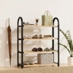 Βρες το Παπουτσοθήκη ξύλινη - πλαστική χρώμα φυσικό - μαύρο 67x18x65εκ. σε μοναδική τιμή στο clickforshop.gr