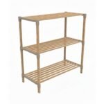 Βρες το Ραφιέρα δαπέδου - Τραπεζάκι βοηθητικό ξύλινο - πλαστικό χρώμα φυσικό - μπεζ 65x30x78εκ. σε μοναδική τιμή στο clickforshop.gr