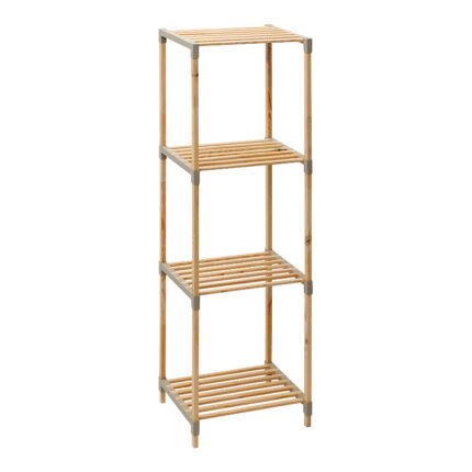 Βρες το Ραφιέρα δαπέδου ξύλινη - πλαστική χρώμα φυσικό - μπεζ 38x30x116εκ. σε μοναδική τιμή στο clickforshop.gr