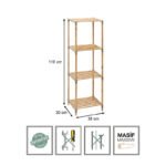 Ραφιέρα δαπέδου ξύλινη - πλαστική χρώμα φυσικό - μπεζ 38x30x116εκ. - Image 5