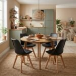 Καρέκλα τραπεζαρίας Viva Megapap PP - PU μαύρο - ξύλινο φυσικό πόδι 48,5x54x80εκ. - Image 3