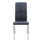 Καρέκλα τραπεζαρίας Alma Megapap μαύρο PU - μεταλλικό πόδι χρωμίου 42x53x97εκ. - Image 5