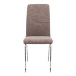 Καρέκλα τραπεζαρίας Alma Megapap μπεζ PU - μεταλλικό πόδι χρωμίου 42x53x97εκ. - Image 5