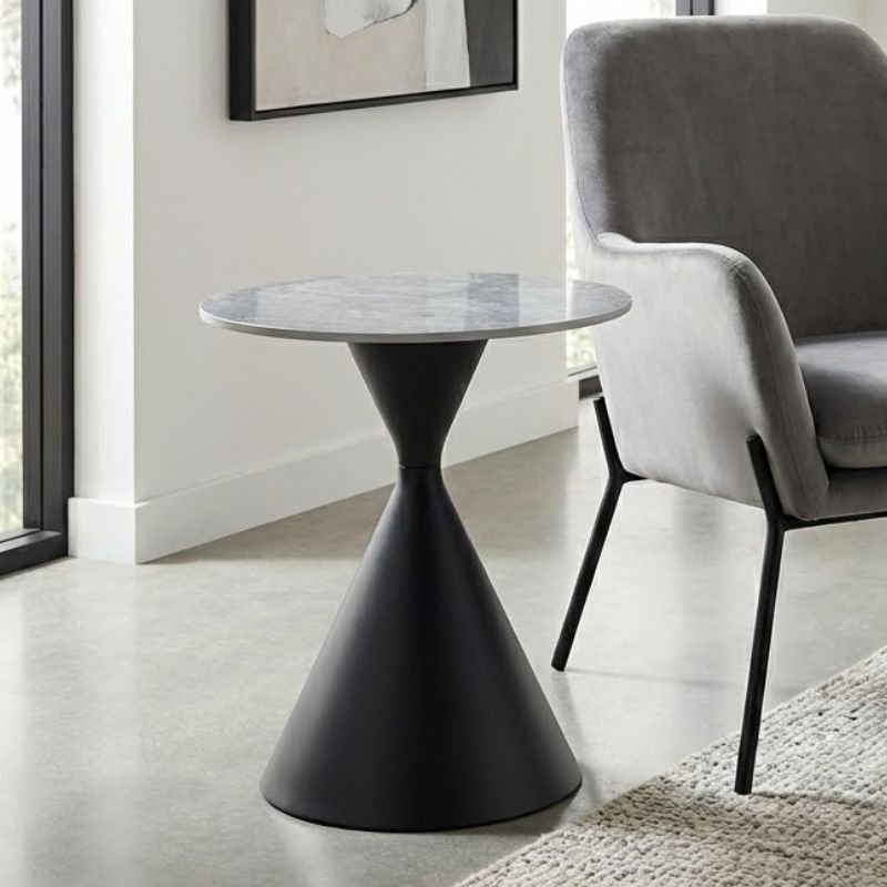 Τραπεζάκι βοηθητικό Logan Megapap sintered stone - μέταλλο χρώμα γκρι εφέ μαρμάρου - μαύρο Ø50x56εκ. Βρες το Τραπεζάκι βοηθητικό Logan Megapap sintered stone - μέταλλο χρώμα γκρι εφέ μαρμάρου - μαύρο Ø50x56εκ. σε μοναδική τιμή στο clickforshop.gr