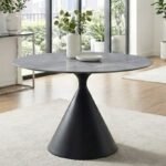 Βρες το Τραπέζι Logan Megapap sintered stone - μέταλλο χρώμα γκρι εφέ μαρμάρου - μαύρο Ø120x72εκ. σε μοναδική τιμή στο clickforshop.gr