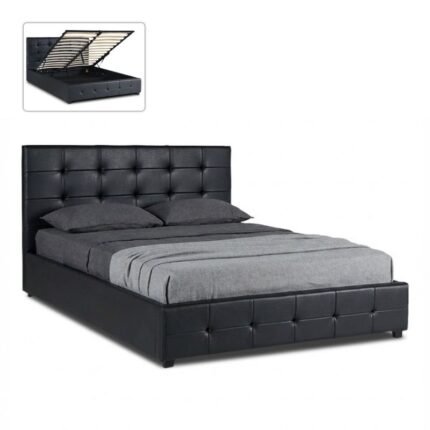 Βρες το Κρεβάτι Iro Megapap από τεχνόδερμα με αποθηκευτικό χώρο χρώμα μαύρο 160x200εκ. σε μοναδική τιμή στο clickforshop.gr