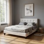 Κρεβάτι Sissy Megapap από τεχνόδερμα χρώμα λευκό 160x200εκ. - Image 2