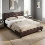 Κρεβάτι Sissy Megapap από τεχνόδερμα χρώμα καφέ 160x200εκ. - Image 2