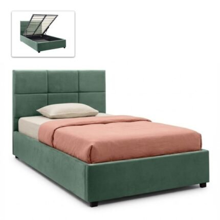 Βρες το Κρεβάτι Kingston Megapap βελούδινο με αποθηκευτικό χώρο χρώμα κυπαρισσί 120x200εκ. σε μοναδική τιμή στο clickforshop.gr