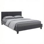 Βρες το Κρεβάτι Flat Megapap από τεχνόδερμα χρώμα μαύρο ματ 150x200εκ. σε μοναδική τιμή στο clickforshop.gr