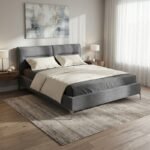 Κρεβάτι Megan Megapap υφασμάτινο χρώμα ανθρακί 160x200εκ. - Image 2