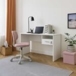 Γραφείο εργασίας με κλειδαριά Concept Megapap χρώμα λευκό 120x60x75εκ. - Image 2