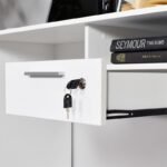 Γραφείο εργασίας με κλειδαριά Concept Megapap χρώμα λευκό 120x60x75εκ. - Image 5