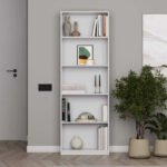 Βιβλιοθήκη Max Megapap χρώμα λευκό 58x23x170εκ. - Image 2