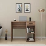 Γραφείο εργασίας Concept Megapap χρώμα καρυδί 90x52x75εκ. - Image 3