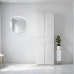 Ντουλάπα ρούχων Diamond Megapap δίφυλλη χρώμα λευκό gloss 60x38x187εκ. - Image 3