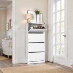 Παπουτσοθήκη Flat Duo Megapap 24 ζευγών χρώμα λευκό 73x26x157εκ. - Image 2