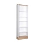 Βρες το Βιβλιοθήκη Base Megapap χρώμα oak - λευκό 60x26x197εκ. σε μοναδική τιμή στο clickforshop.gr