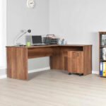 Γραφείο διευθυντικό Rio Megapap γωνιακό αναστρέψιμο χρώμα καρυδί 160x144x75εκ. - Image 2