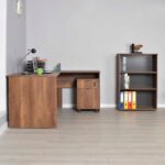 Γραφείο διευθυντικό Rio Megapap γωνιακό αναστρέψιμο χρώμα καρυδί 160x144x75εκ. - Image 3