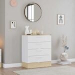 Συρταριέρα Base Megapap χρώμα oak - λευκό 72x40x88εκ. - Image 3