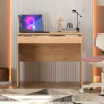 Γραφείο εργασίας Vareno Megapap χρώμα florida oak 90x55x75εκ. - Image 3