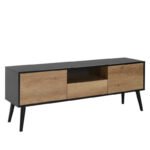 Έπιπλο τηλεόρασης Style Megapap χρώμα μαύρο - tori 160x41x58εκ. - Image 4