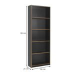 Βιβλιοθήκη Max Megapap χρώμα ανθρακί 64x26x182εκ. - Image 4