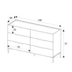 Συρταριέρα Oryana Megapap χρώμα καρυδί 140x44x81εκ. - Image 3