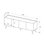 Έπιπλο τηλεόρασης Luna Megapap χρώμα florida oak 180x41x62εκ. - Image 5