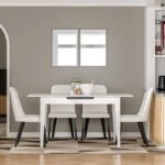 Τραπέζι Trendline Megapap επεκτεινόμενο χρώμα λευκό 120/150x70x75εκ. - Image 3