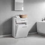 Ντουλάπι - Καλάθι απλύτων Diamond Megapap χρώμα λευκό gloss 52x38x83εκ. - Image 2