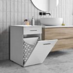 Ντουλάπι - Καλάθι απλύτων Diamond Megapap χρώμα λευκό gloss 52x38x83εκ. - Image 4