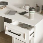 Γραφείο εργασίας Country Megapap χρώμα λευκό 120x60x167εκ. - Image 3