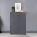 Ντουλάπι γραφείου Rio Megapap με κλειδαριά χρώμα ανθρακί 72x34x109εκ. - Image 2