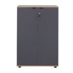 Ντουλάπι γραφείου Rio Megapap με κλειδαριά χρώμα ανθρακί 72x34x109εκ. - Image 4