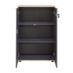 Ντουλάπι γραφείου Rio Megapap με κλειδαριά χρώμα ανθρακί 72x34x109εκ. - Image 5