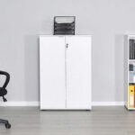 Ντουλάπι γραφείου Rio Megapap με κλειδαριά χρώμα λευκό 72x34x109εκ. - Image 2