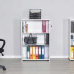 Ντουλάπι γραφείου Rio Megapap με κλειδαριά χρώμα λευκό 72x34x109εκ. - Image 3