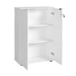 Ντουλάπι γραφείου Rio Megapap με κλειδαριά χρώμα λευκό 72x34x109εκ. - Image 4