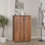 Ντουλάπι γραφείου Rio Megapap με κλειδαριά χρώμα καρυδί 72x34x109εκ. - Image 2