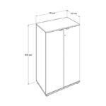 Ντουλάπι γραφείου Rio Megapap με κλειδαριά χρώμα καρυδί 72x34x109εκ. - Image 5