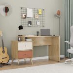 Γραφείο εργασίας Terra Megapap χρώμα florida oak 129x55x75εκ. - Image 2