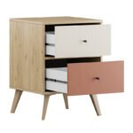 Κομοδίνο Terra Megapap χρώμα florida oak 44x44x61εκ. - Image 4