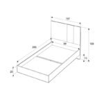 Κρεβάτι Terra Megapap χρώμα florida oak 100x200εκ. - Image 4