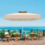 Ομπρέλα επαγγελματική Juno Megapap τηλεσκοπική αλουμινίου χρώμα εκρού 3x3m. - Image 2