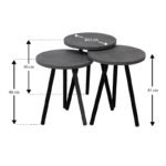 Τραπεζάκια βοηθητικά Roma Megapap χρώμα γκρι ρετρό - Image 3