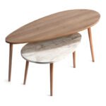 Βρες το Τραπεζάκια βοηθητικά Elips Megapap χρώμα oak - μπεζ εφέ μαρμάρου 116x46x46εκ. σε μοναδική τιμή στο clickforshop.gr