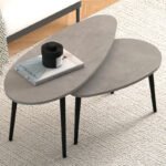 Τραπεζάκι σαλονιού σετ 2 τμχ Elips Megapap χρώμα γκρι ρετρό 116x46x46εκ. - Image 2
